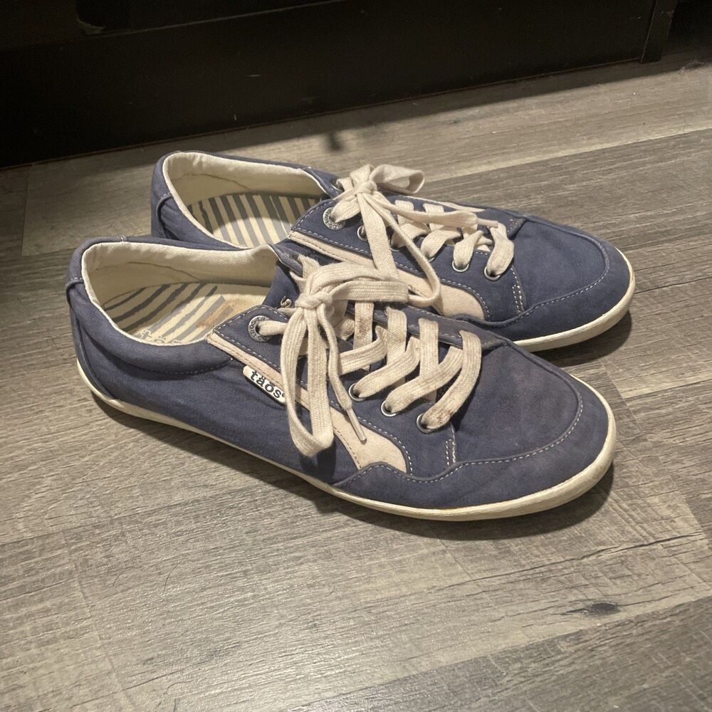 Taos Star Blue Canvas Casual Lace Up Sneakers Comfort Shoes Women's Size 9.5 W